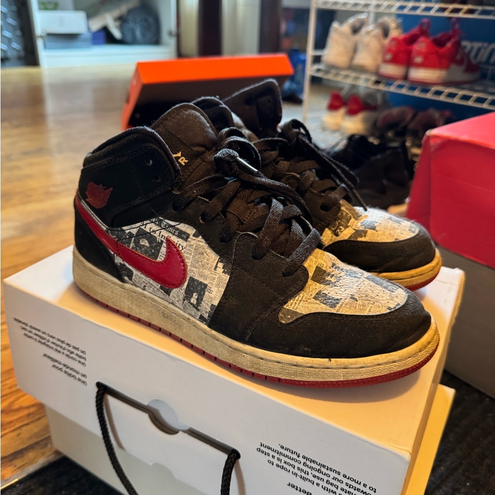 Black and Red High-Top Sneakers